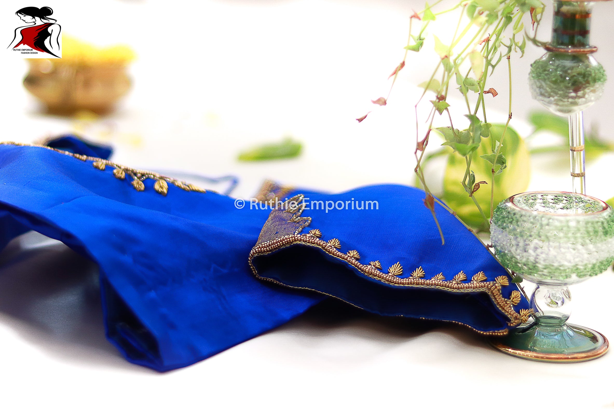 Blue Temple Border Kanchipuram Pure Silk Sarees Canada, USA