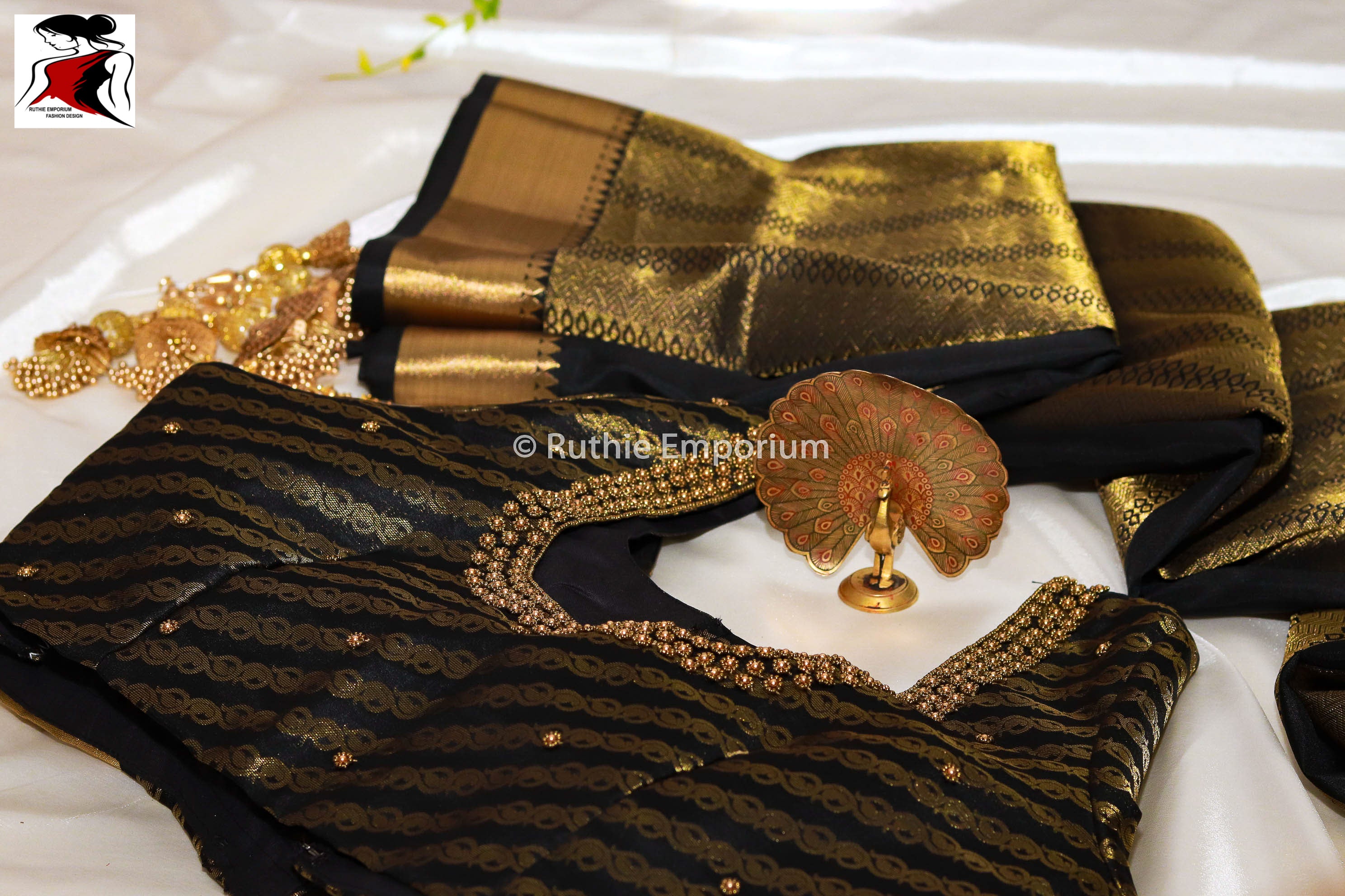 Black Pure Kanchipuram Silk Sarees Canada, USA