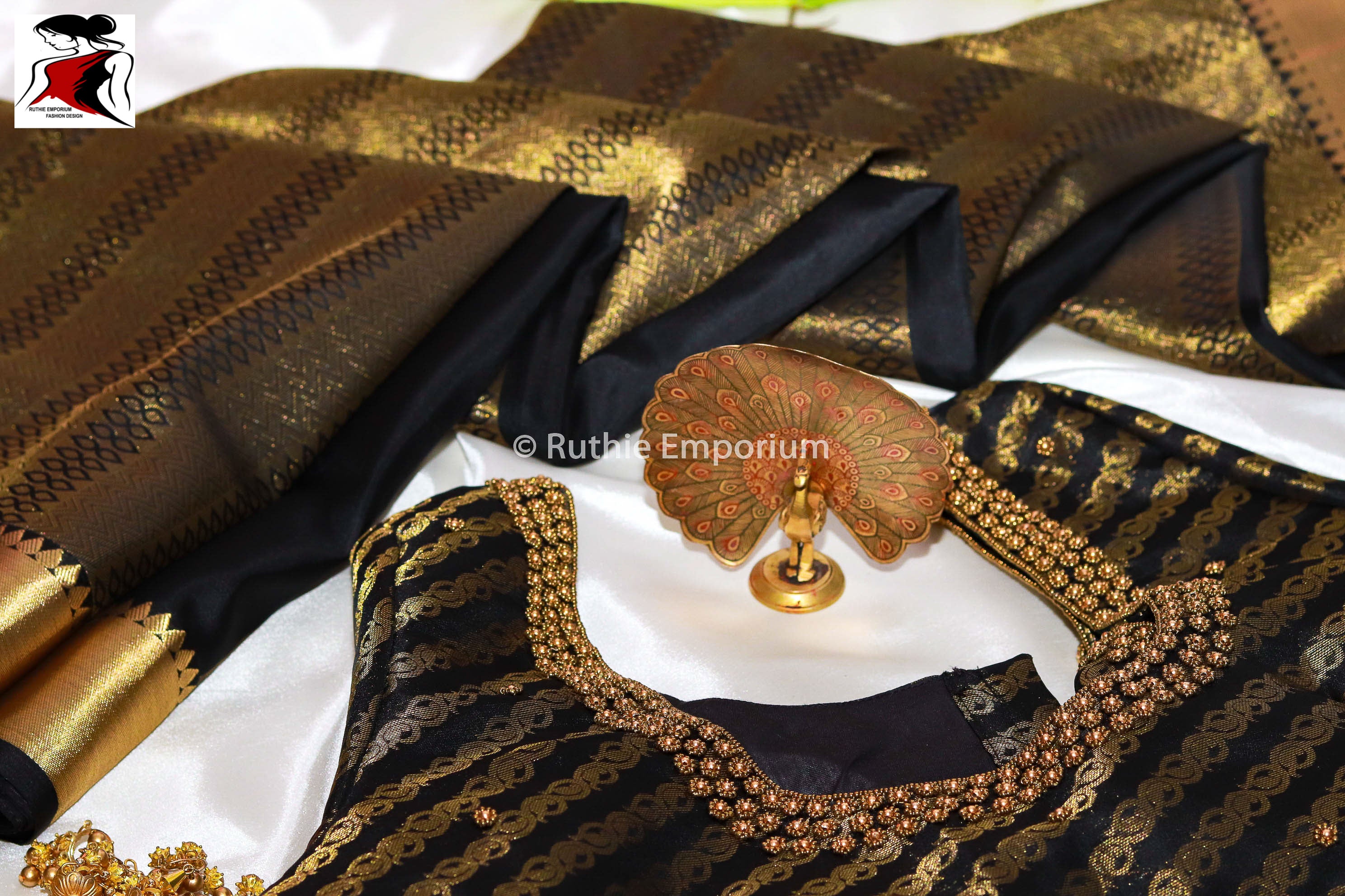 Black Pure Kanchipuram Silk Sarees Canada, USA