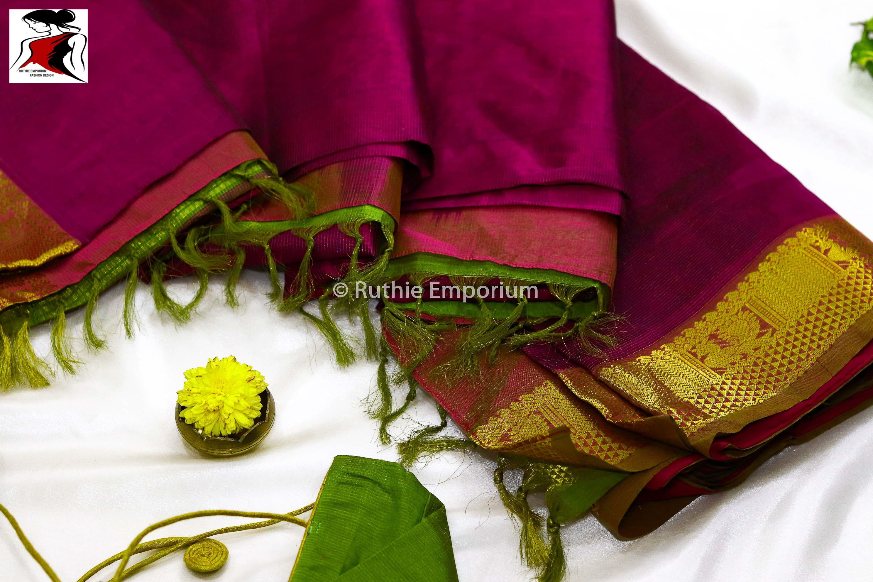 Purple Kanchipuram Vaira Oosi Saree Canada, USA