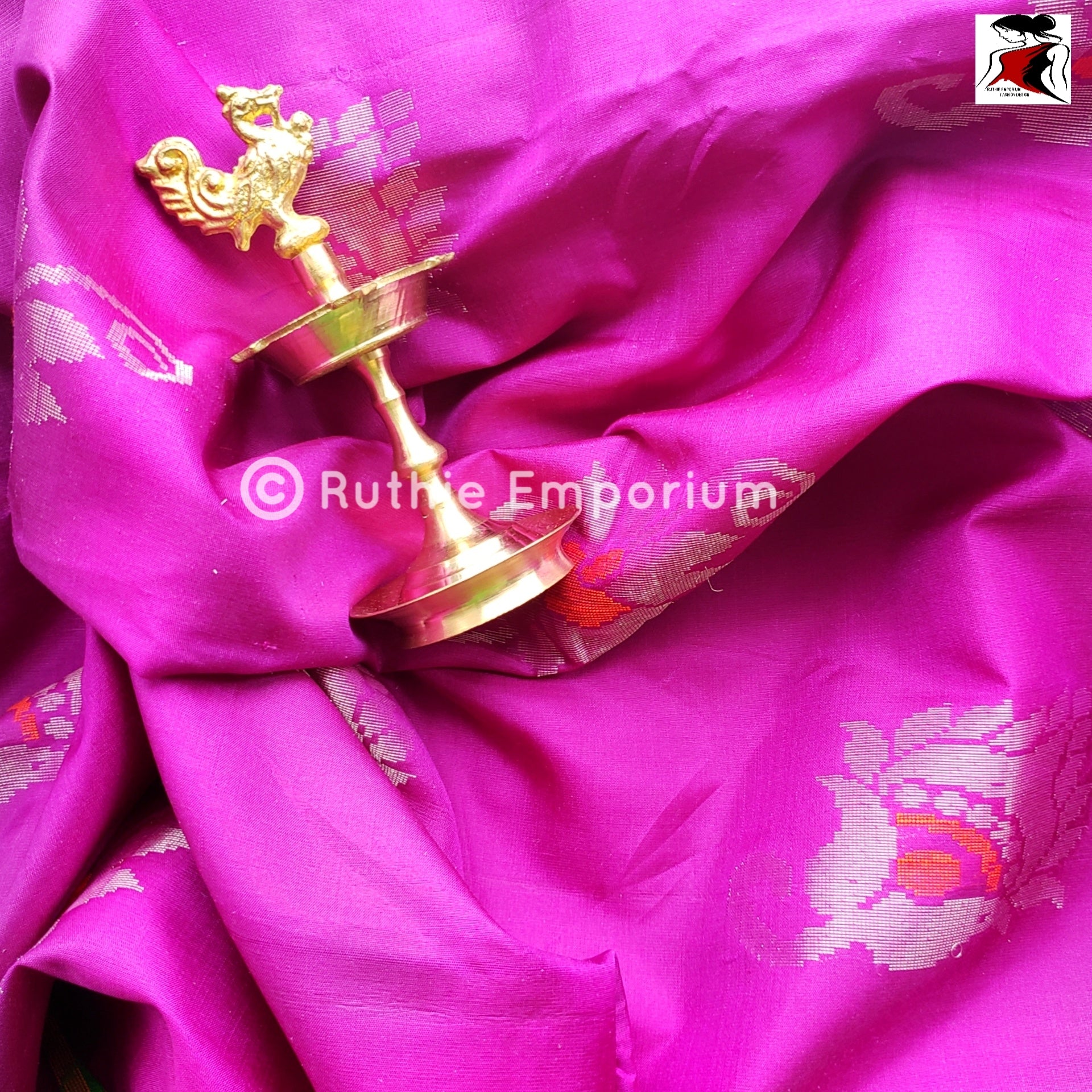 Purple with Green Kanchipuram Silk Saree Online Canada, USA