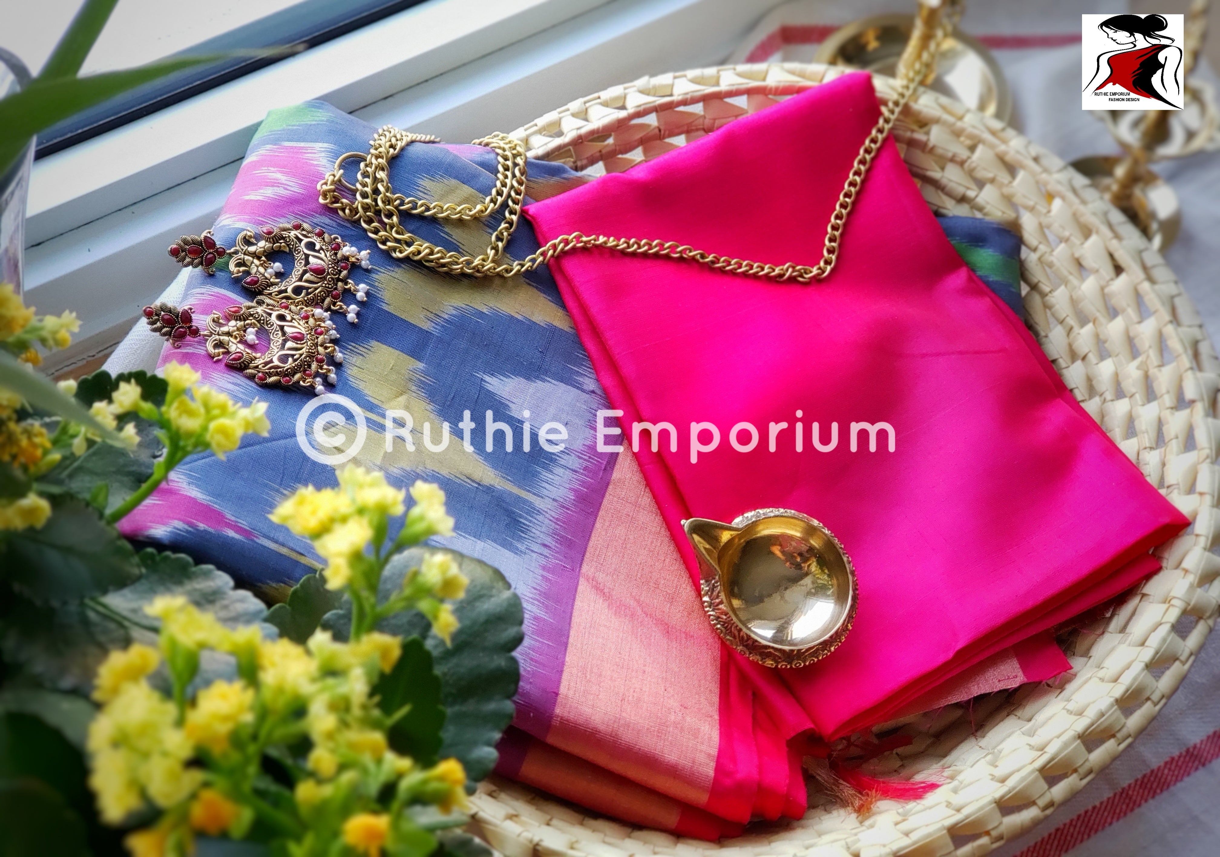 Grey with Pink Kanchipuram Silk Saree Online Canada, USA