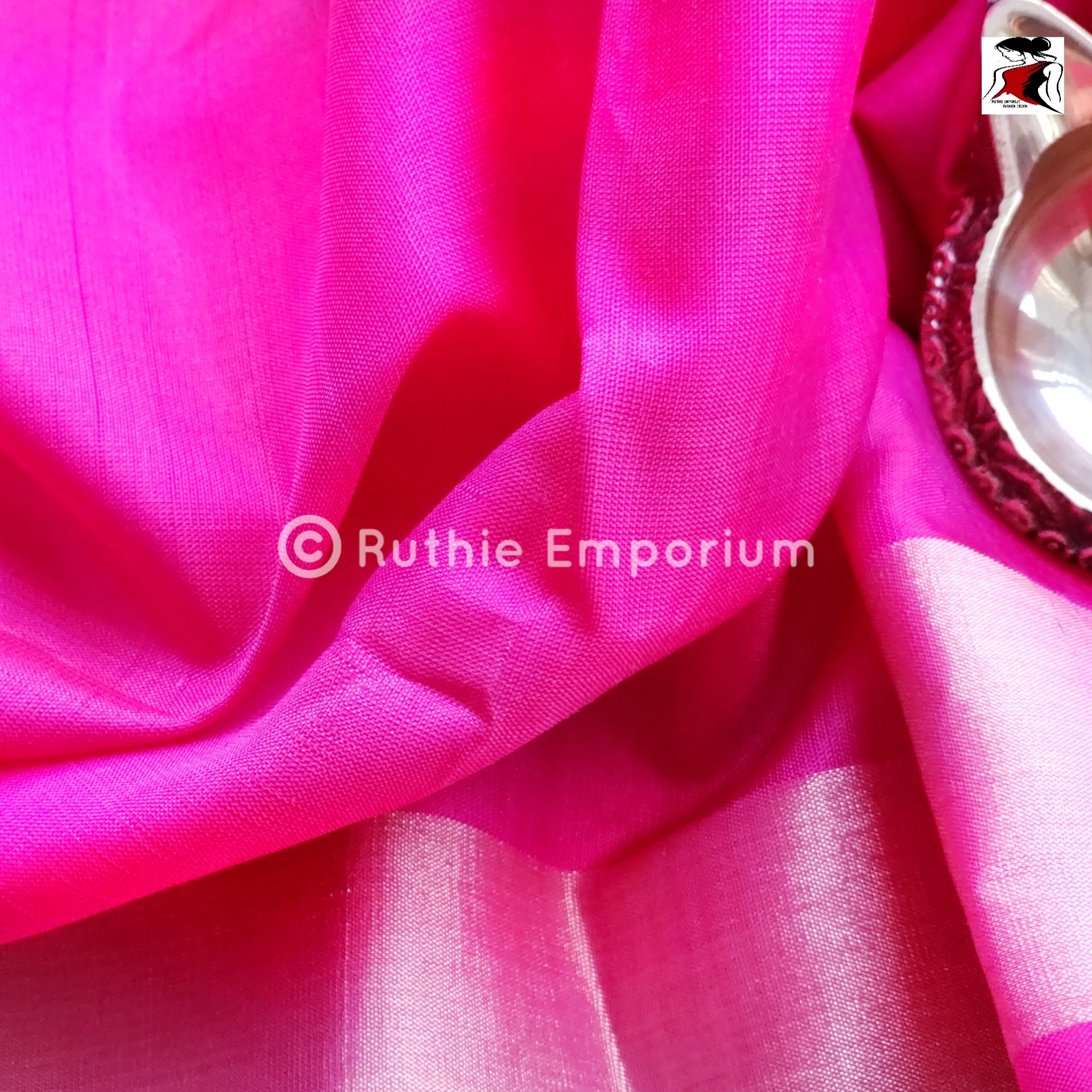 Grey with Pink Kanchipuram Silk Saree Online Canada, USA