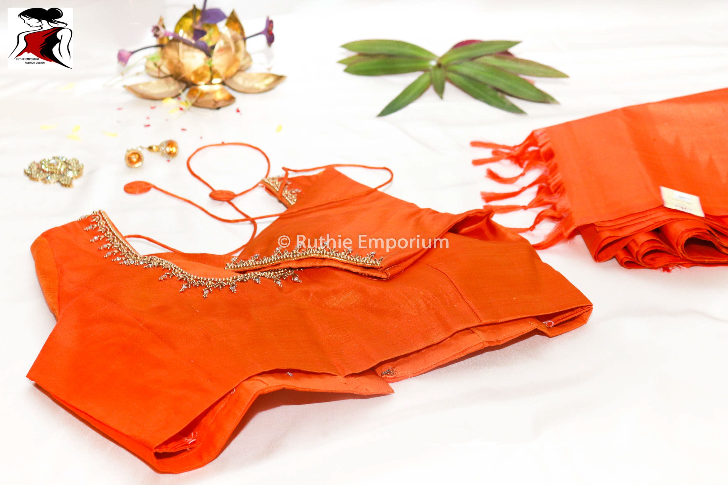 Orange Temple Border Kanchipuram Pure Silk Sarees Canada, USA