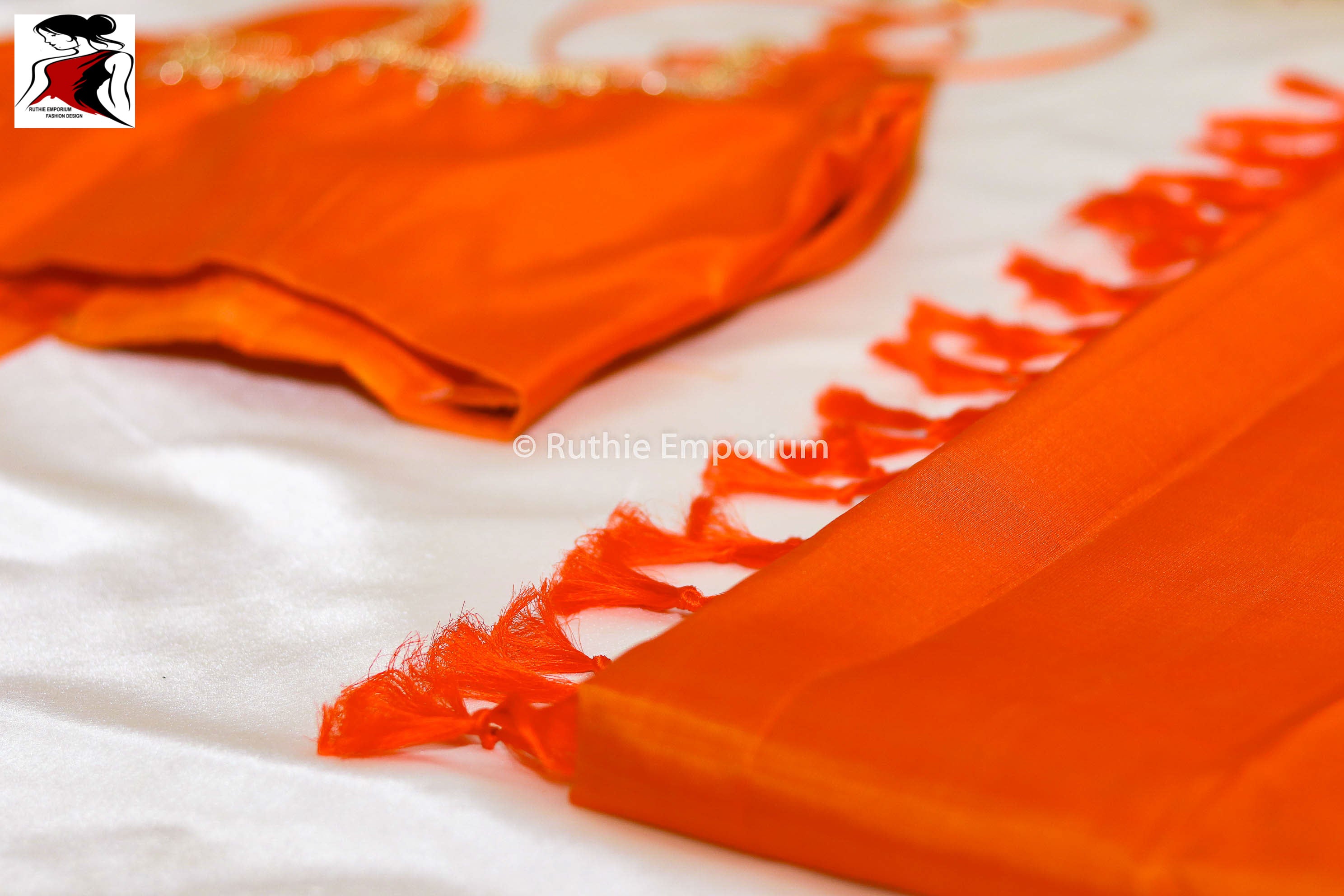 Orange Temple Border Kanchipuram Pure Silk Sarees Canada, USA