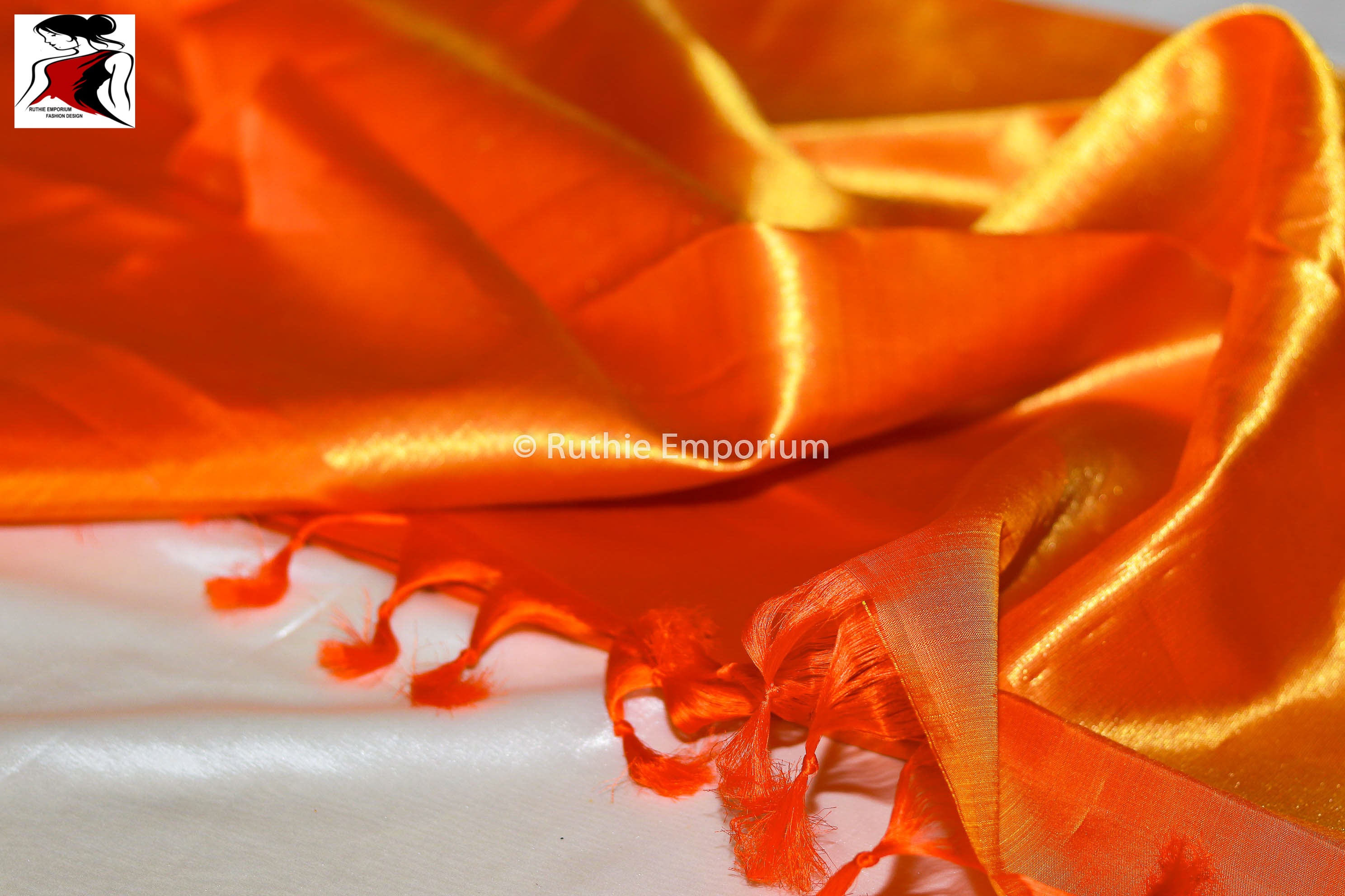 Orange Temple Border Kanchipuram Pure Silk Sarees Canada, USA