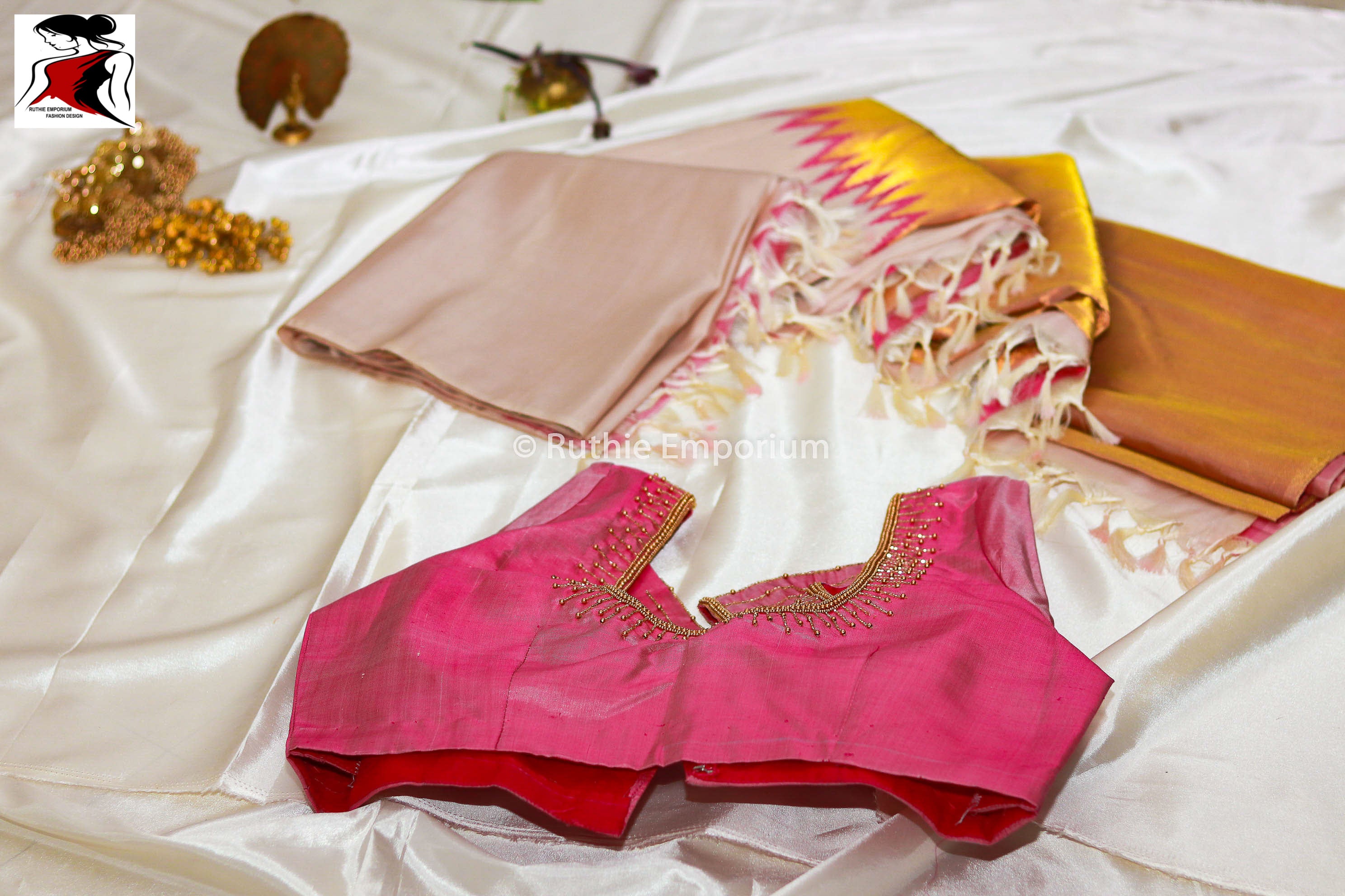 Pink Pure Kanchipuram Silk Saree Canada, USA