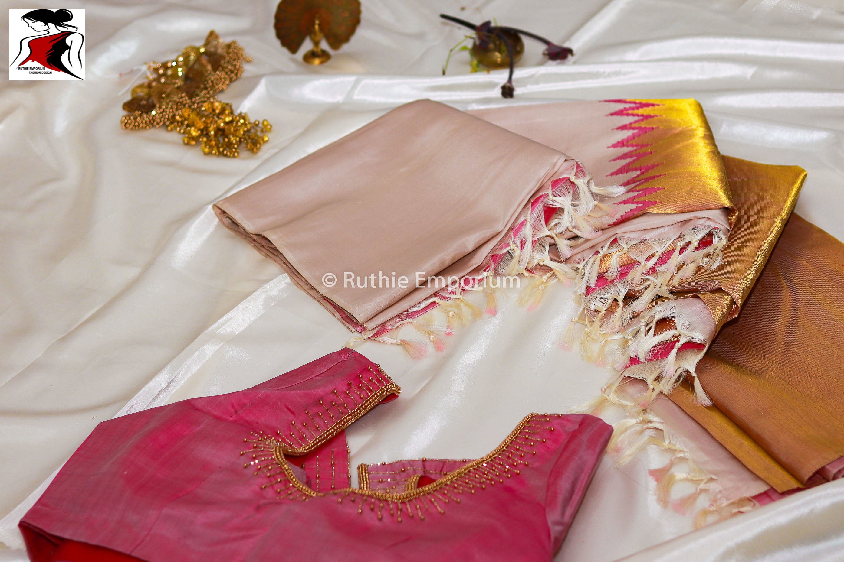 Pink Pure Kanchipuram Silk Saree Canada, USA