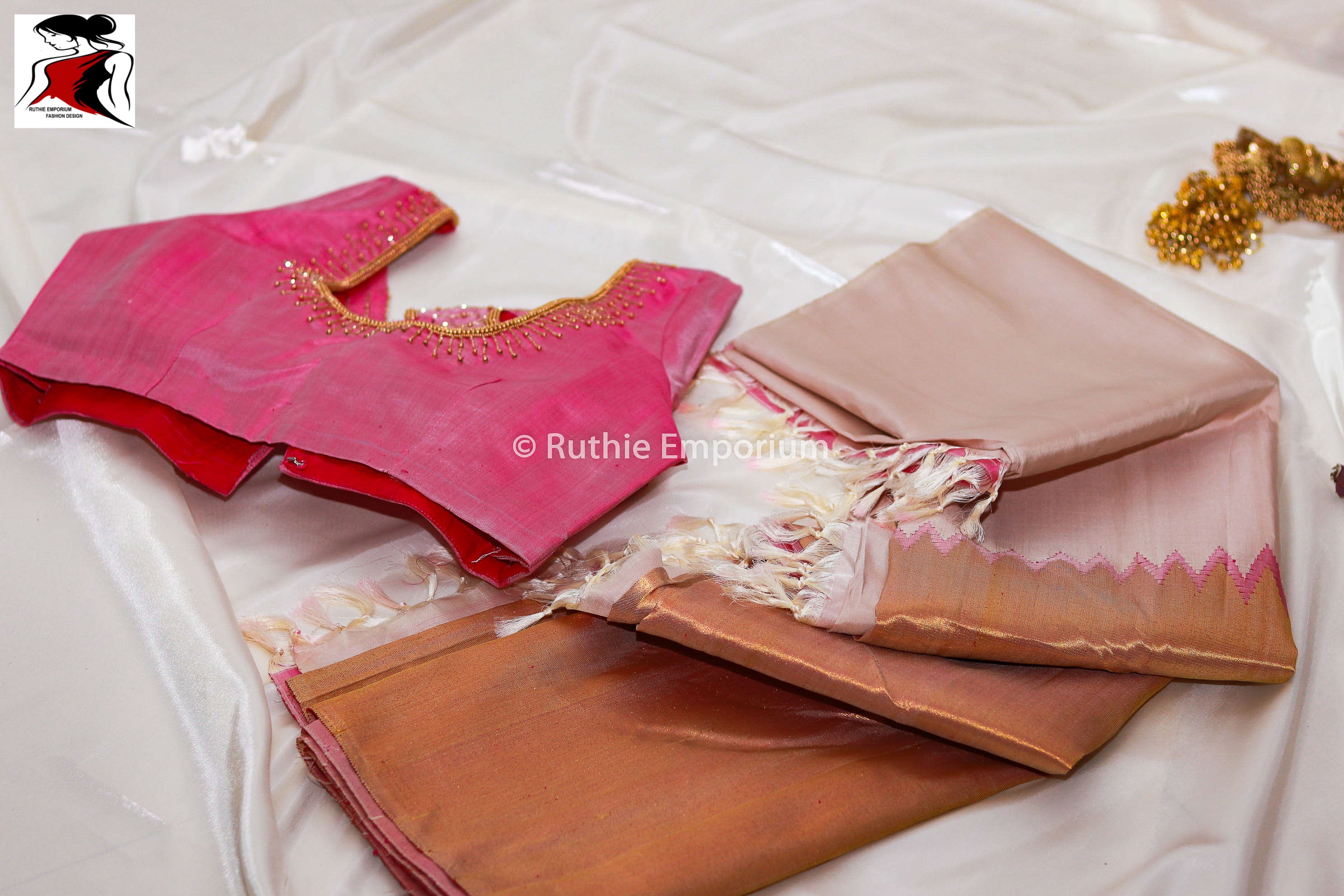 Pink Pure Kanchipuram Silk Saree Canada, USA