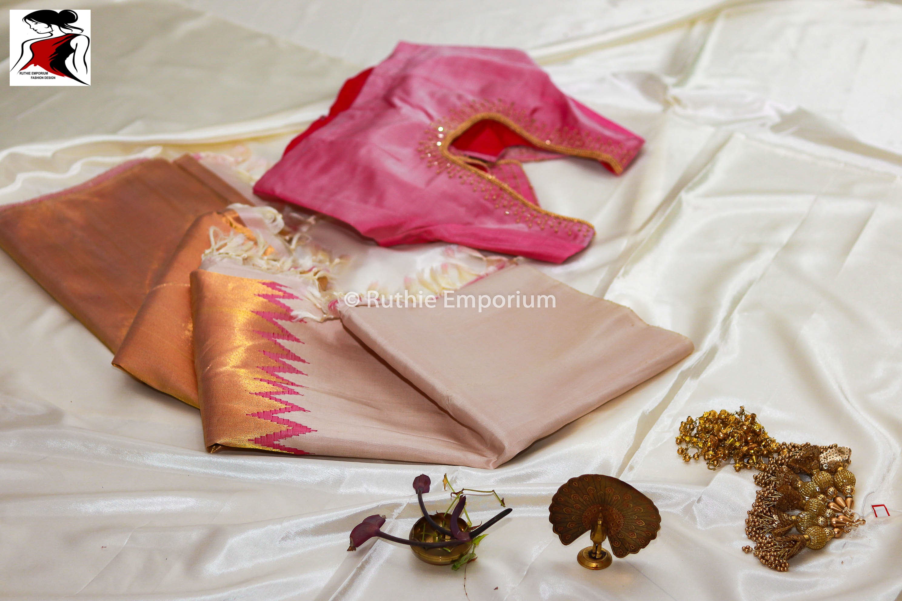 Pink Pure Kanchipuram Silk Saree Canada, USA