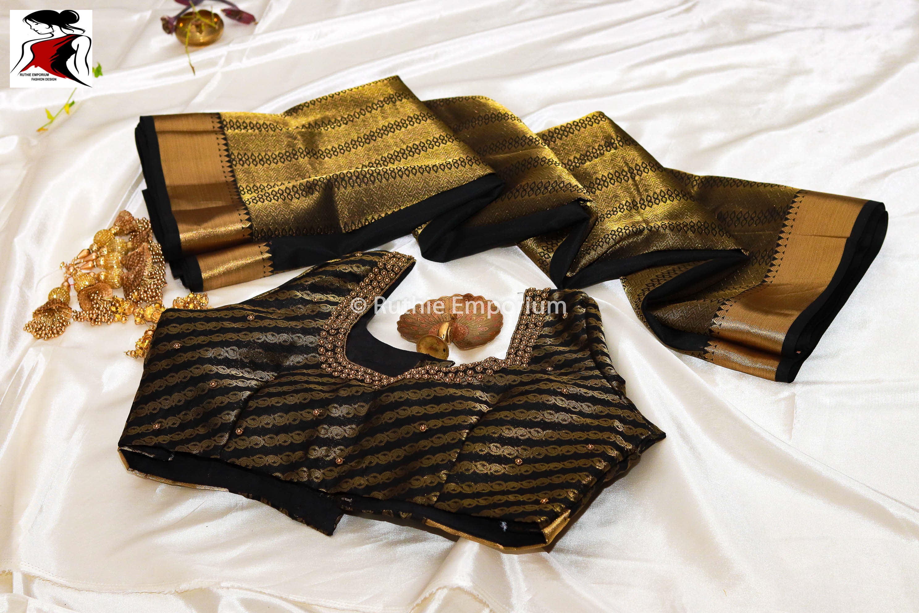 Black Pure Kanchipuram Silk Sarees Canada, USA