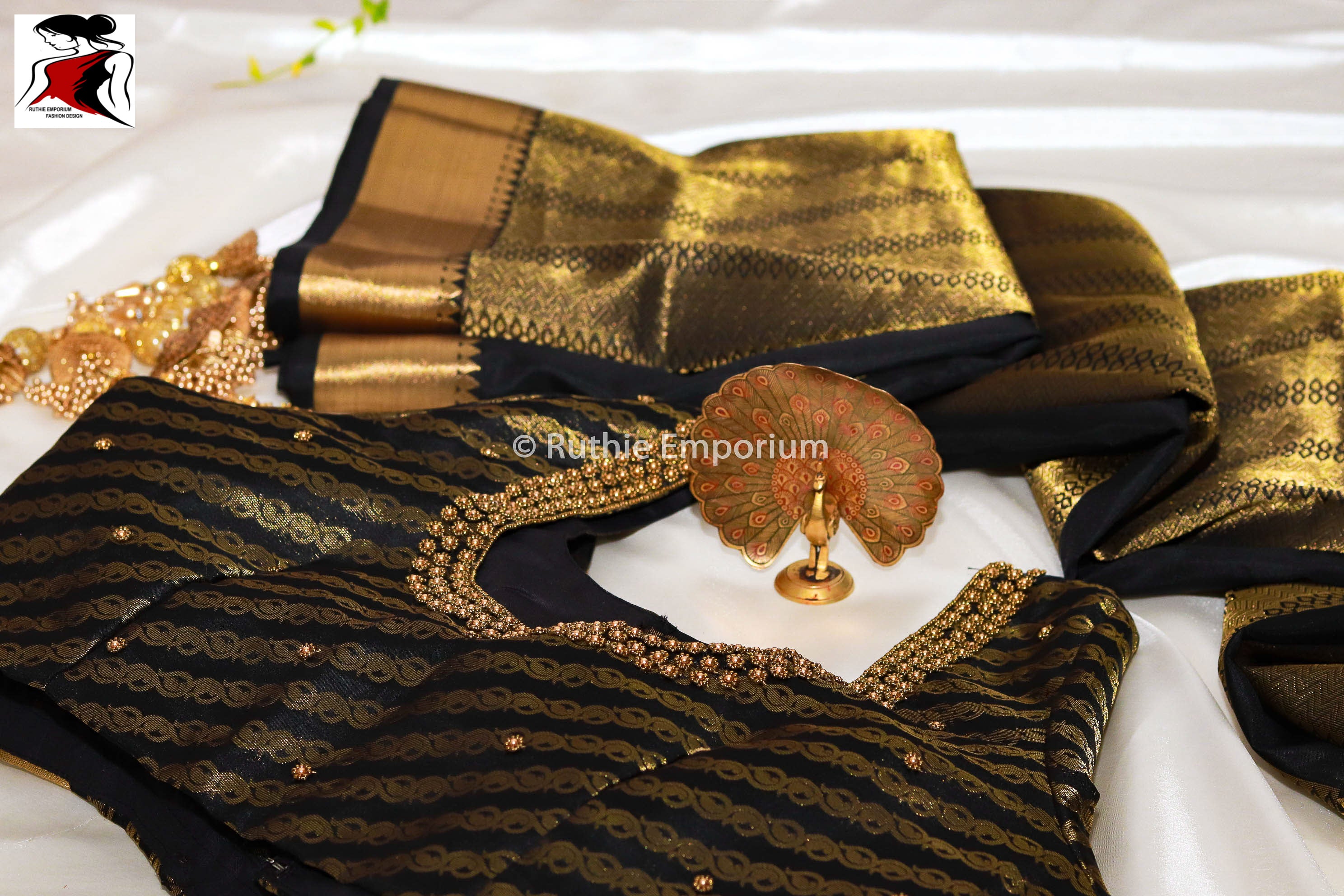 Black Pure Kanchipuram Silk Sarees Canada, USA