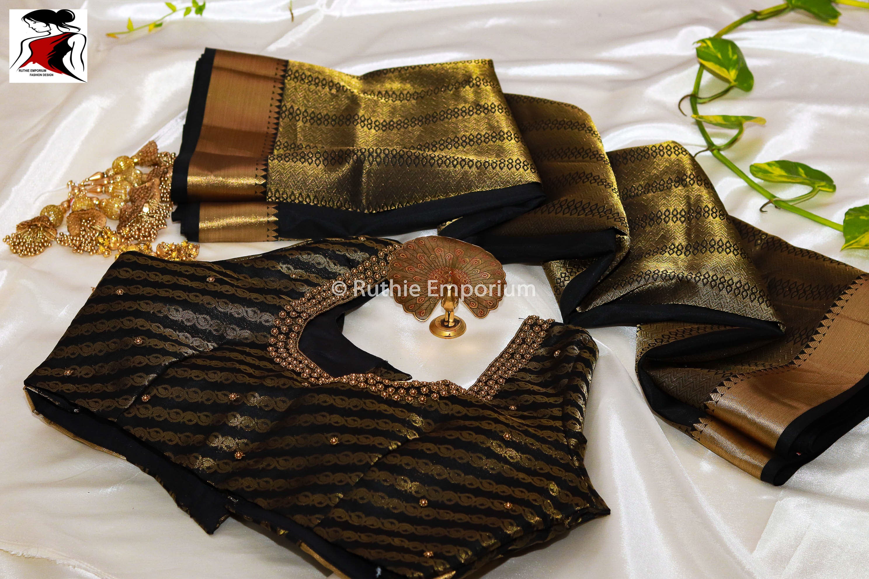 Black Pure Kanchipuram Silk Sarees Canada, USA