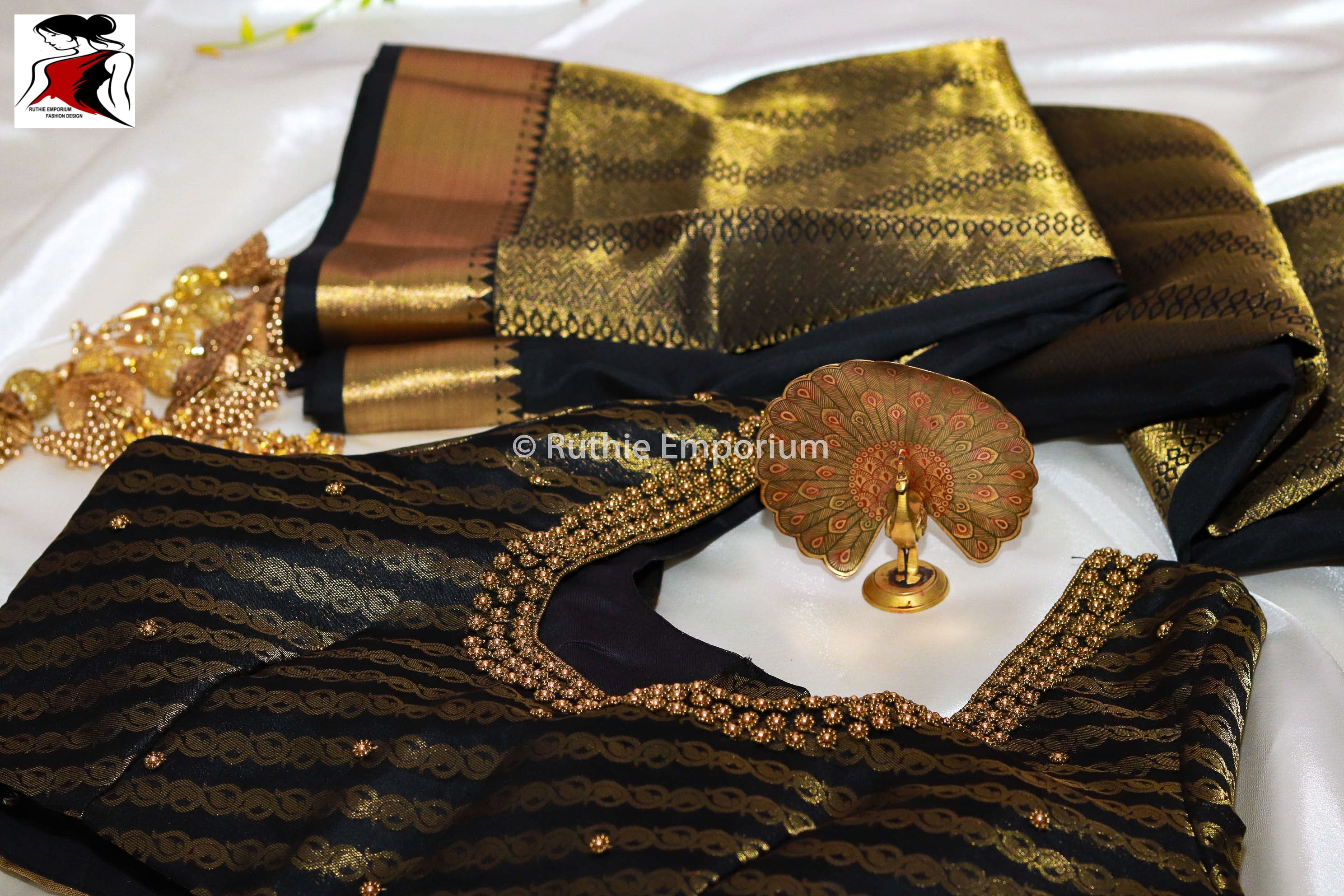 Black Pure Kanchipuram Silk Sarees Canada, USA