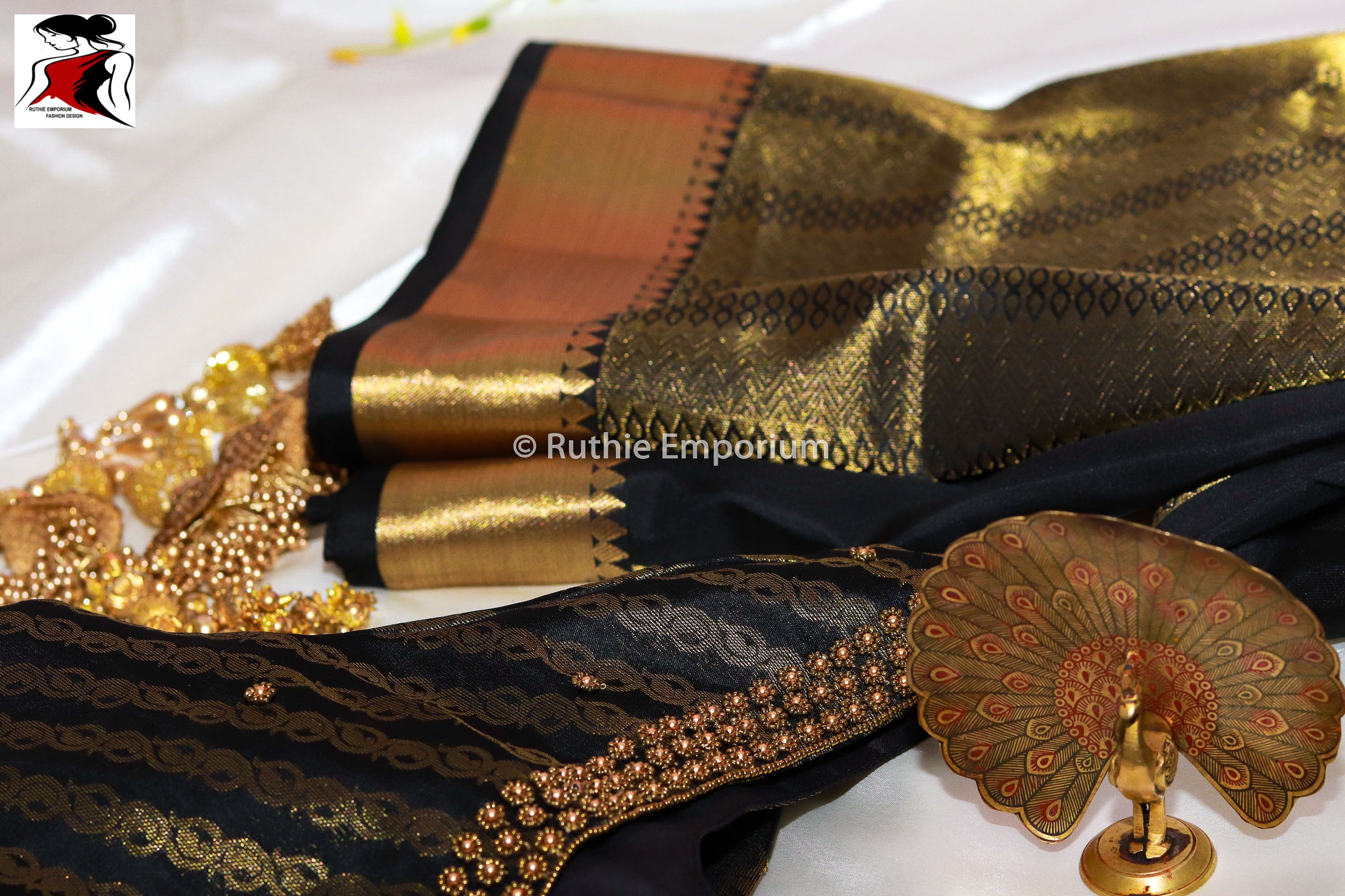 Black Pure Kanchipuram Silk Sarees Canada, USA