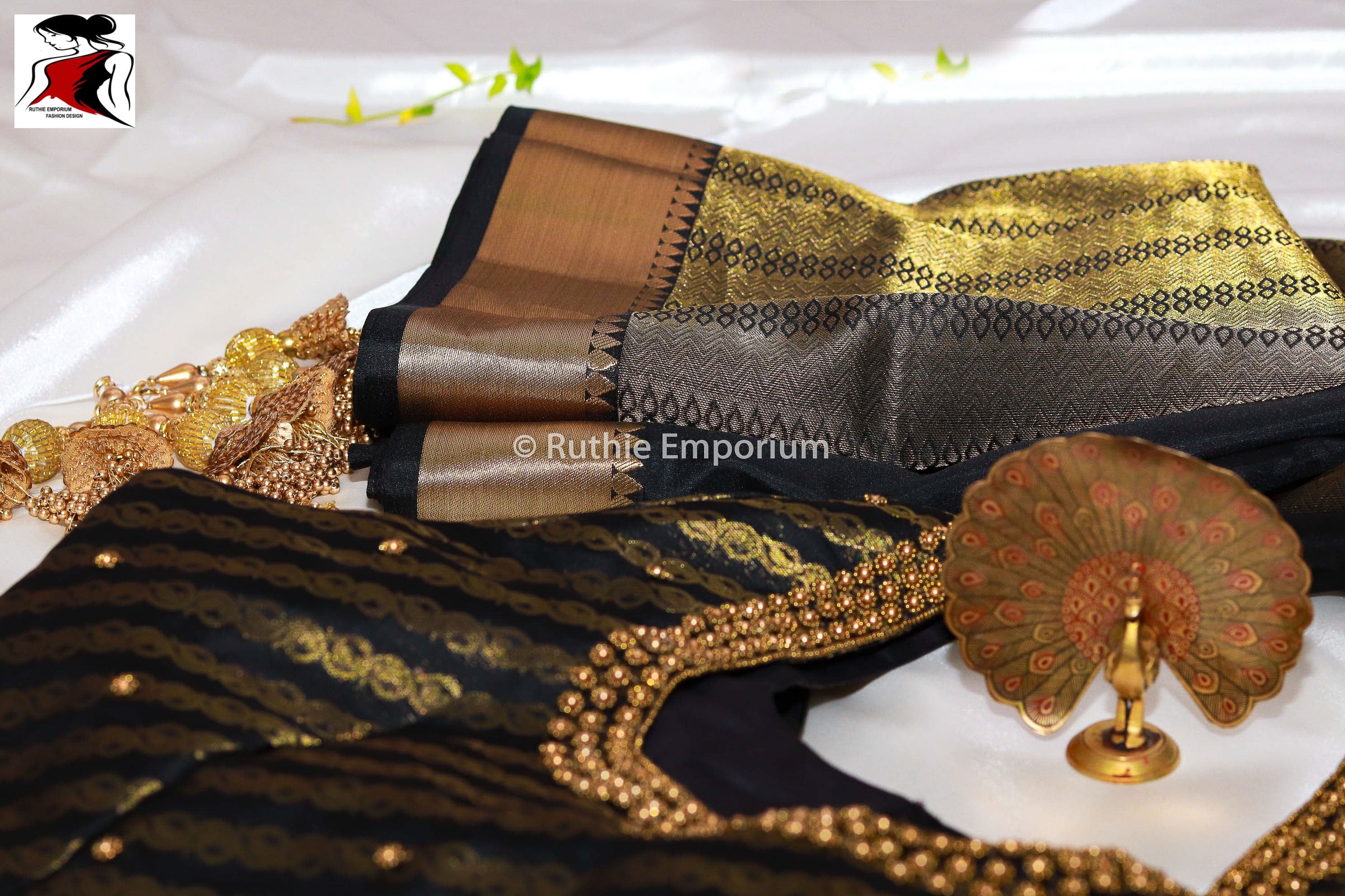 Black Pure Kanchipuram Silk Sarees Canada, USA