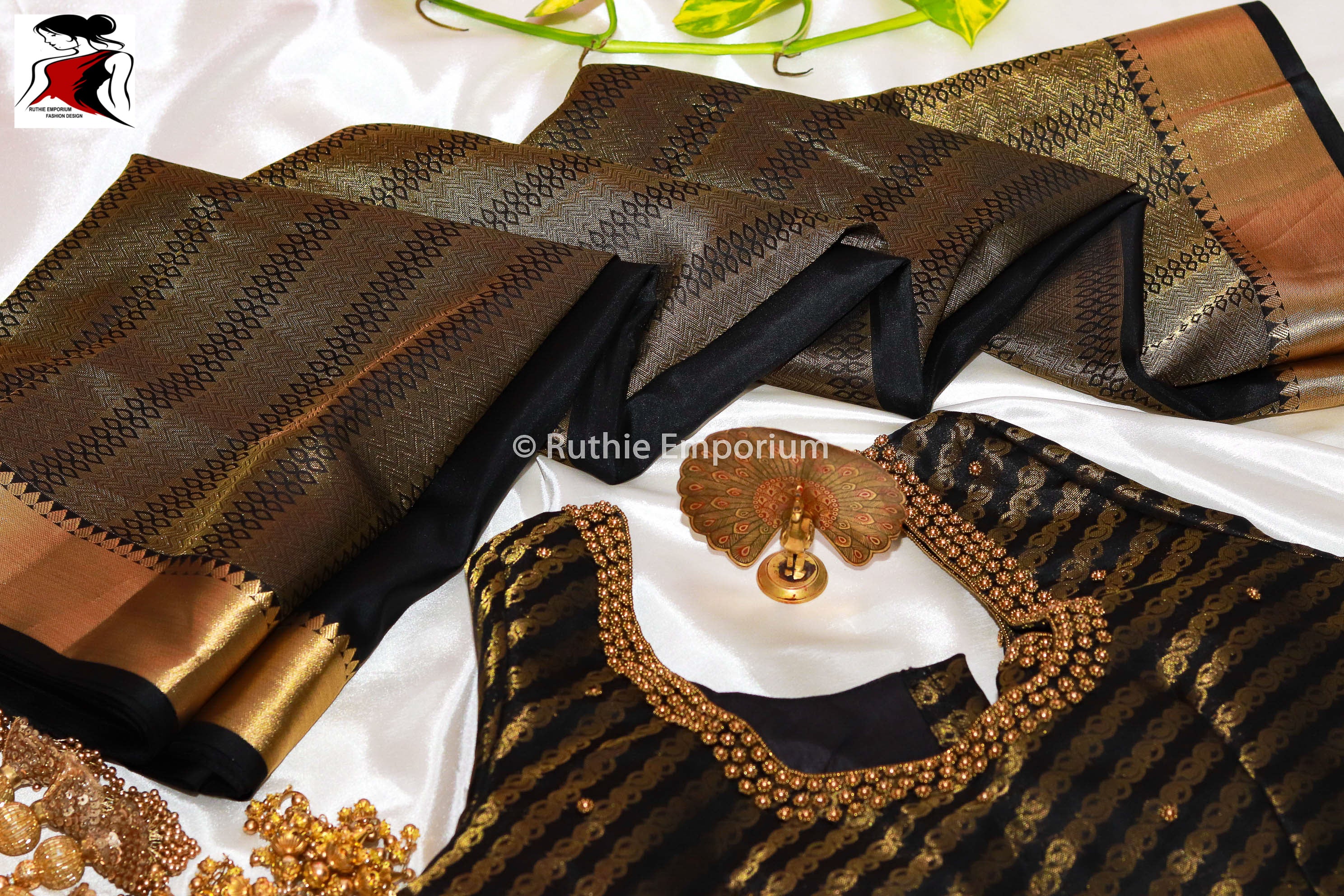 Black Pure Kanchipuram Silk Sarees Canada, USA