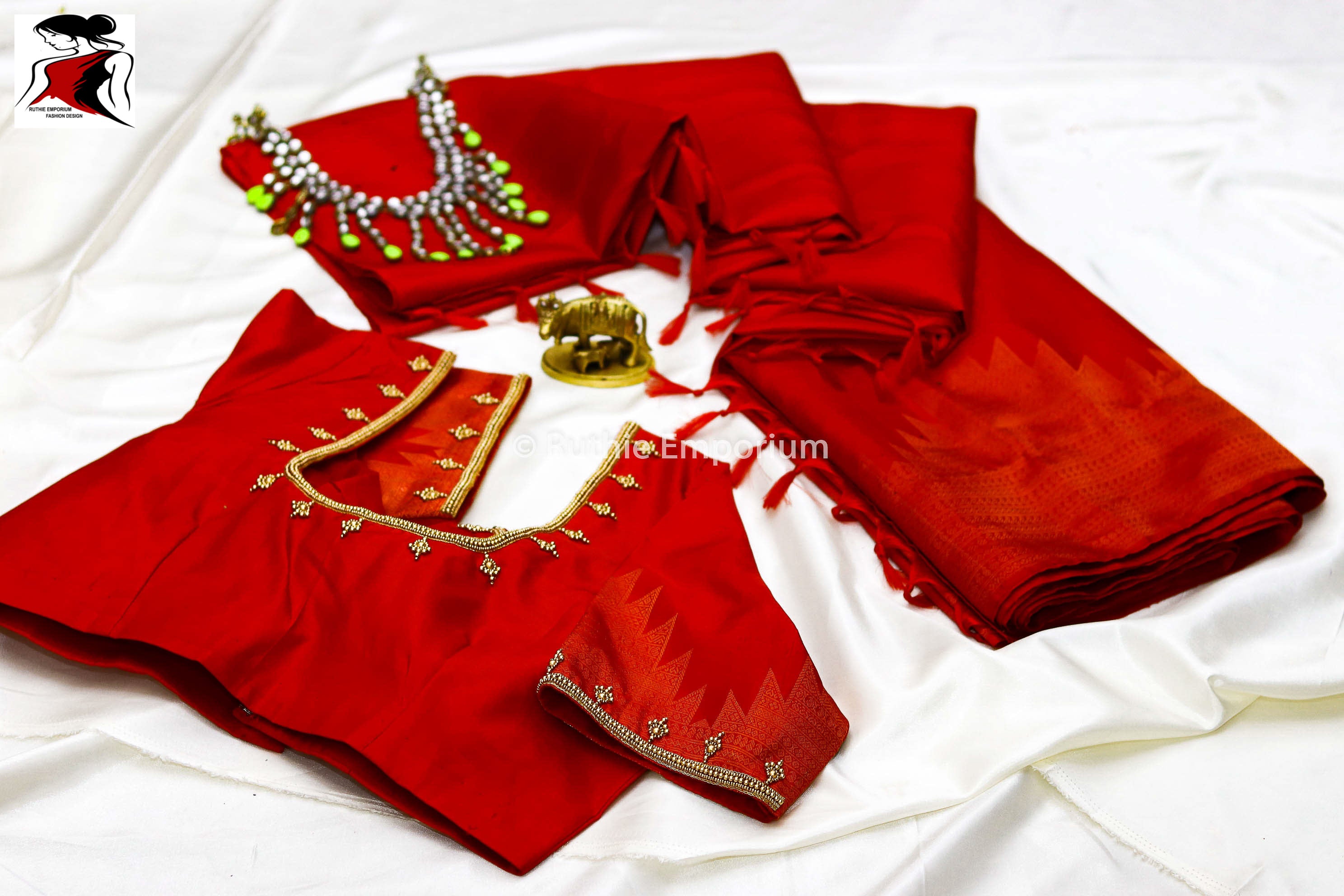 Red Temple Border Kanchipuram Pure Silk Sarees Canada, USA