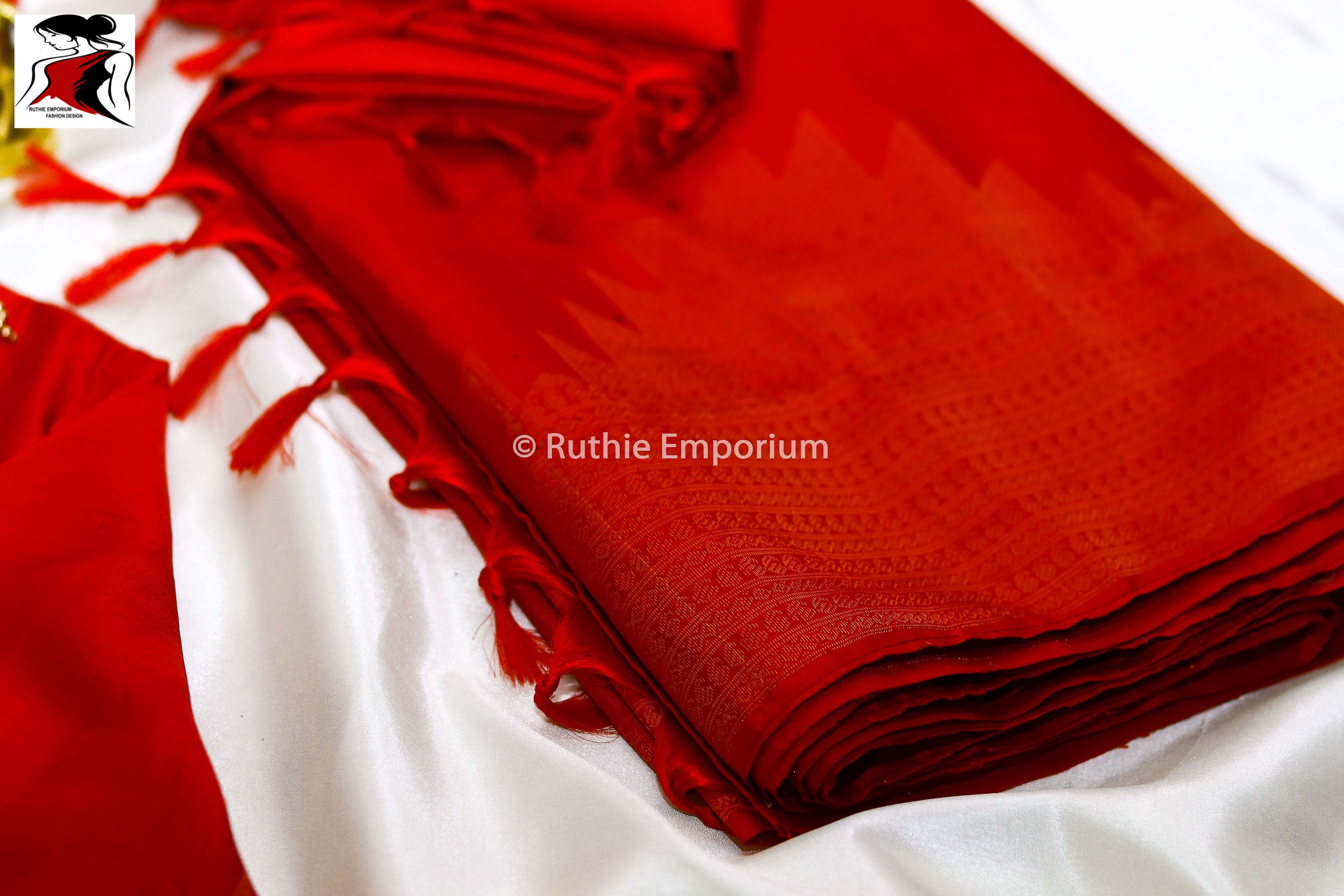 Red Temple Border Kanchipuram Pure Silk Sarees Canada, USA