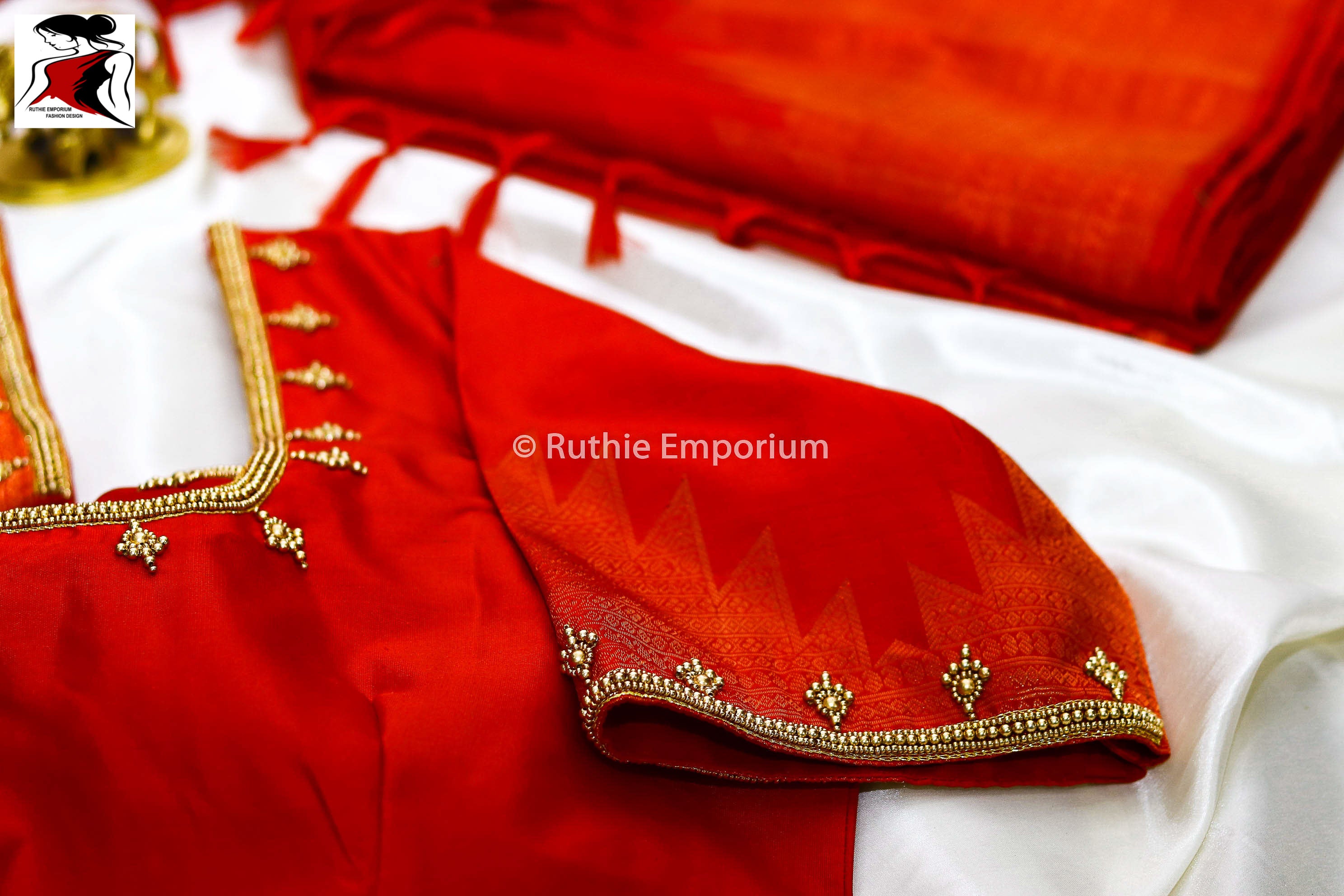 Red Temple Border Kanchipuram Pure Silk Sarees Canada, USA