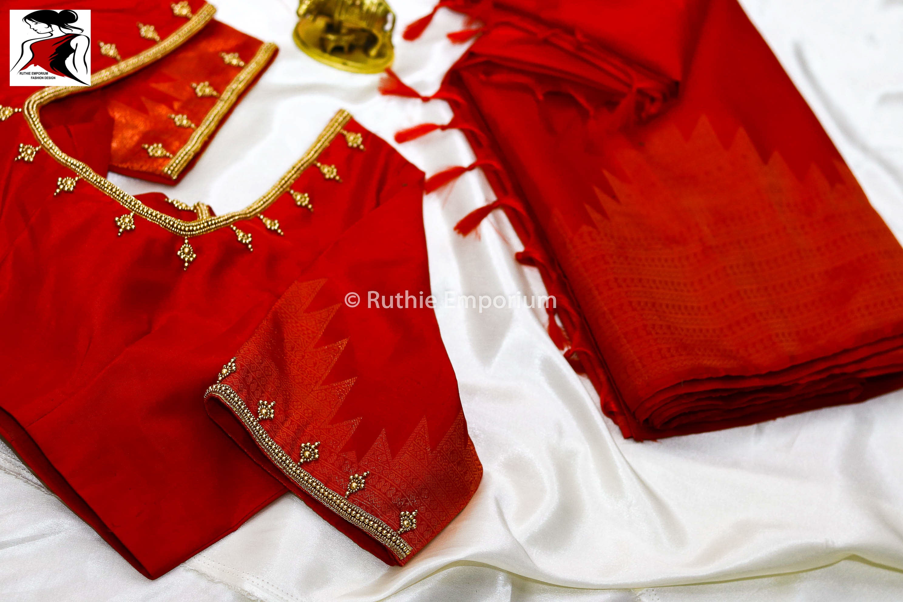 Red Temple Border Kanchipuram Pure Silk Sarees Canada, USA