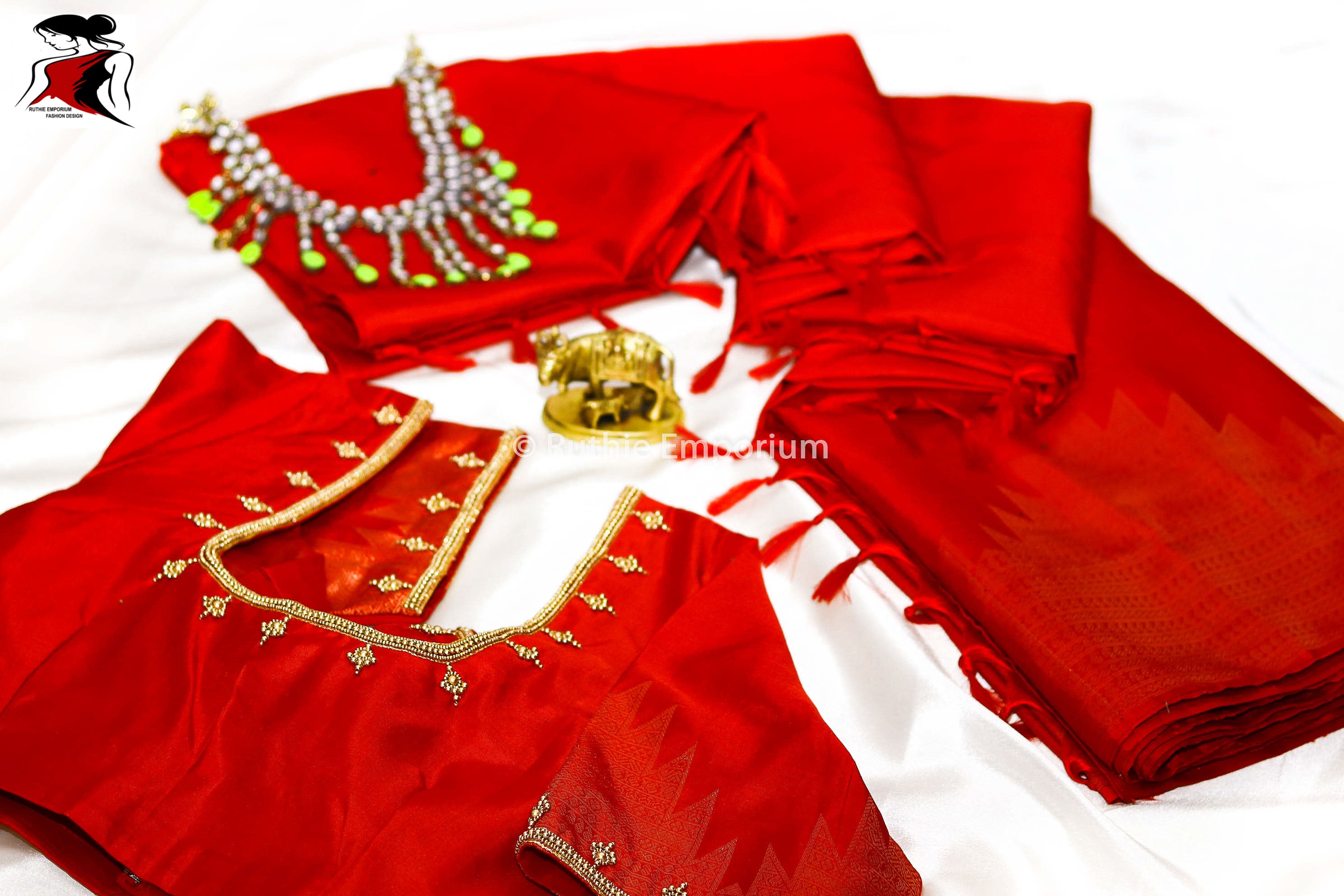 Red Temple Border Kanchipuram Pure Silk Sarees Canada, USA