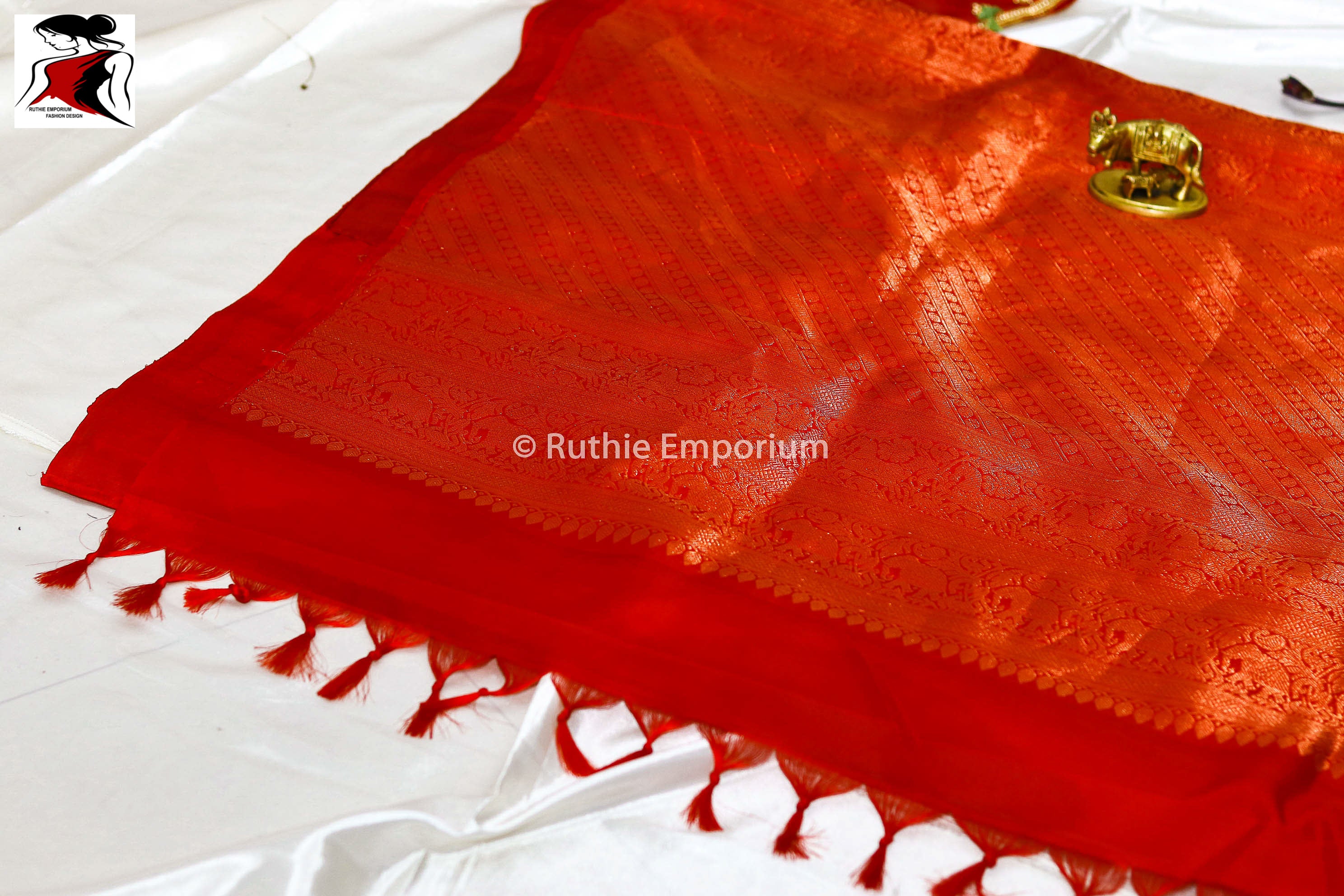 Red Temple Border Kanchipuram Pure Silk Sarees Canada, USA