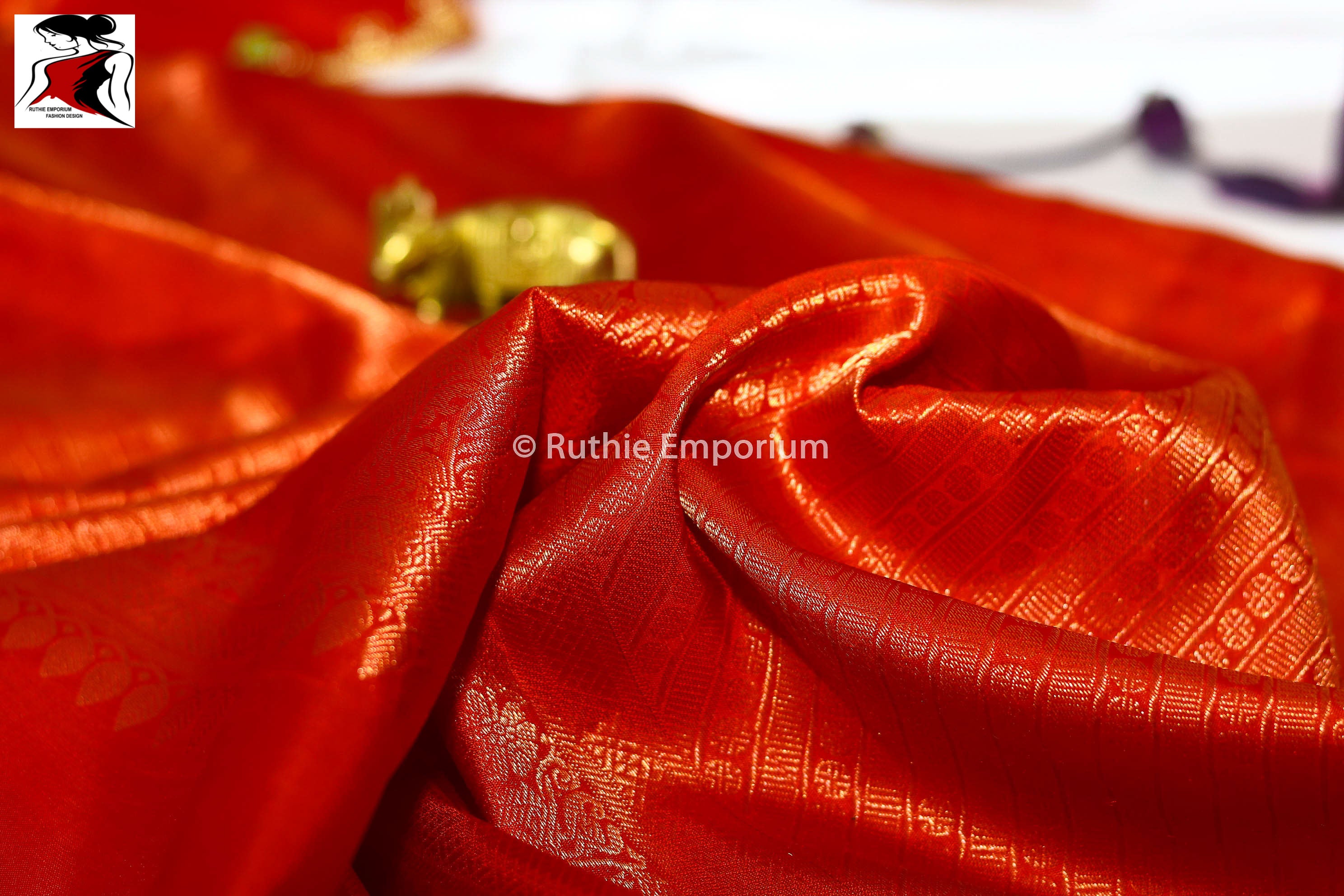 Red Temple Border Kanchipuram Pure Silk Sarees Canada, USA