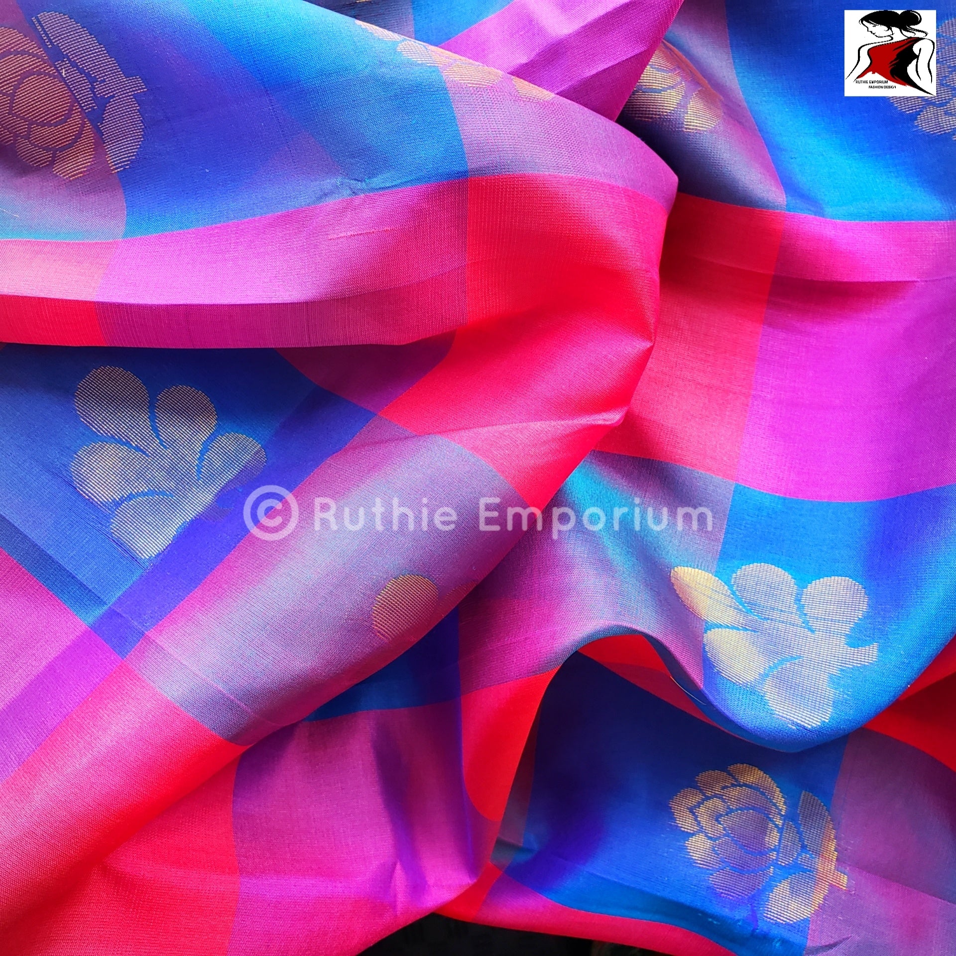 Maroon, Purple, Blue Kanchipuram Silk Saree Online Canada, USA