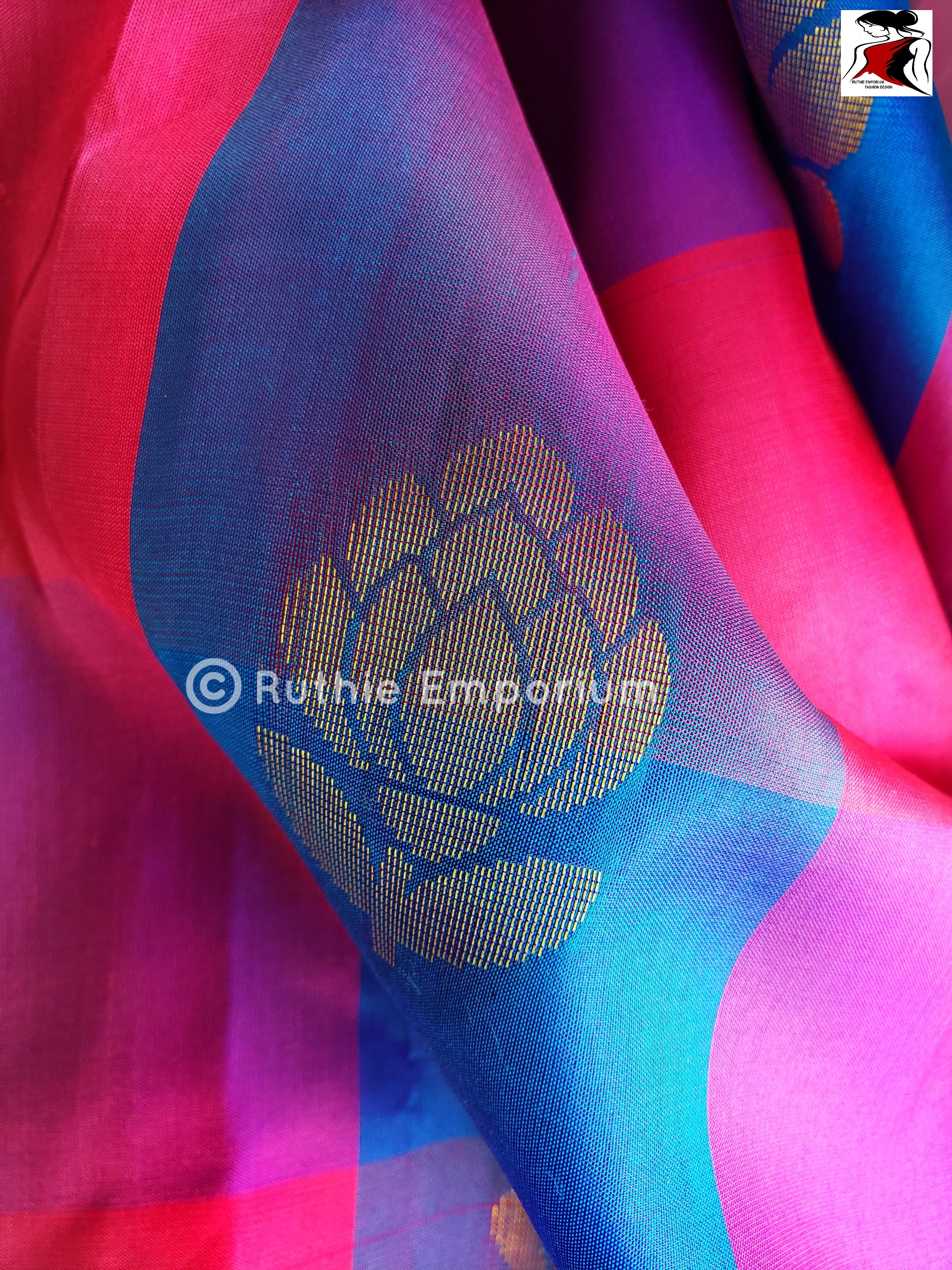 Maroon, Purple, Blue Kanchipuram Silk Saree Online Canada, USA