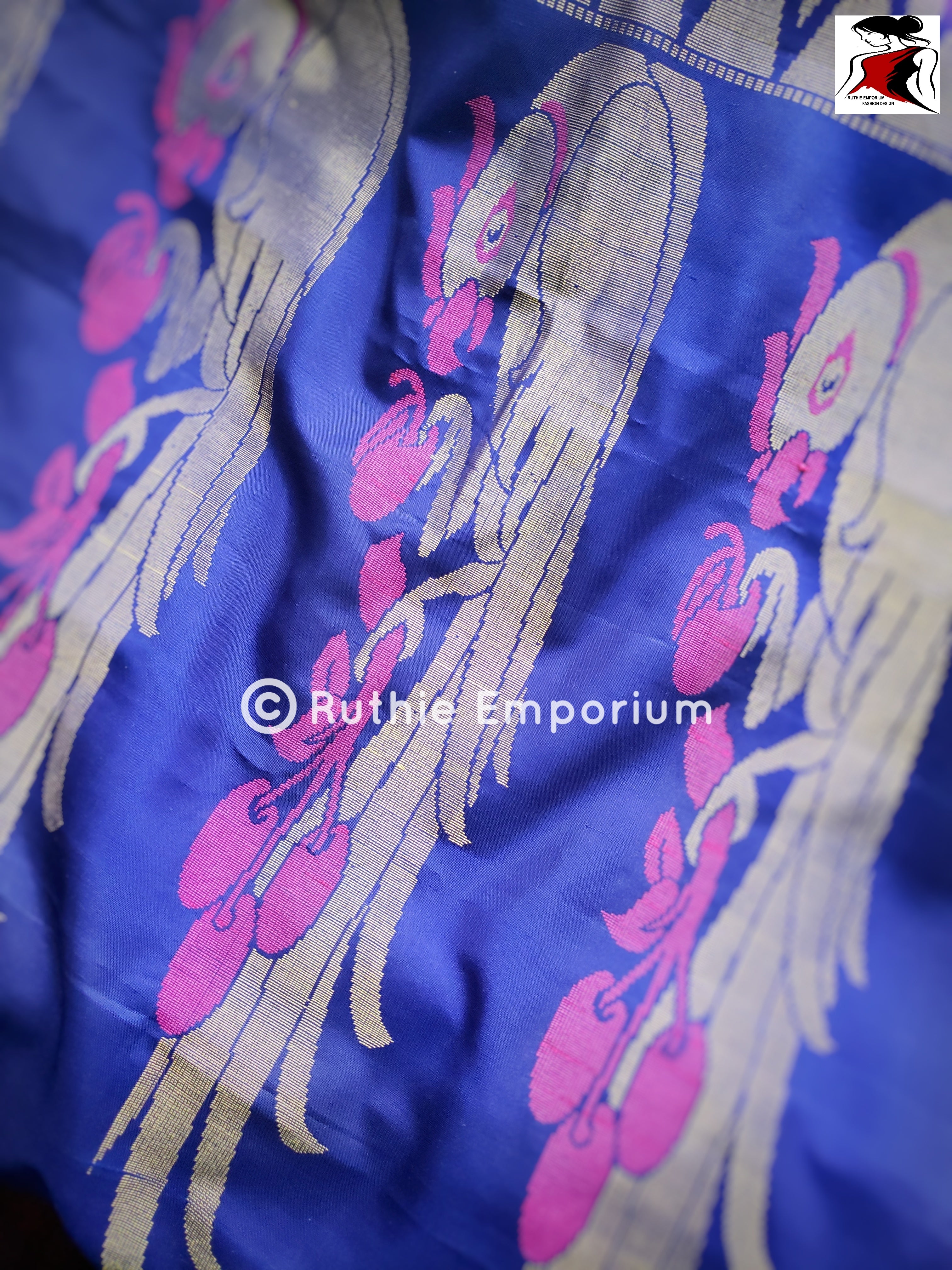 Purple with Blue Kanchipuram Silk Sarees Online Canada, USA