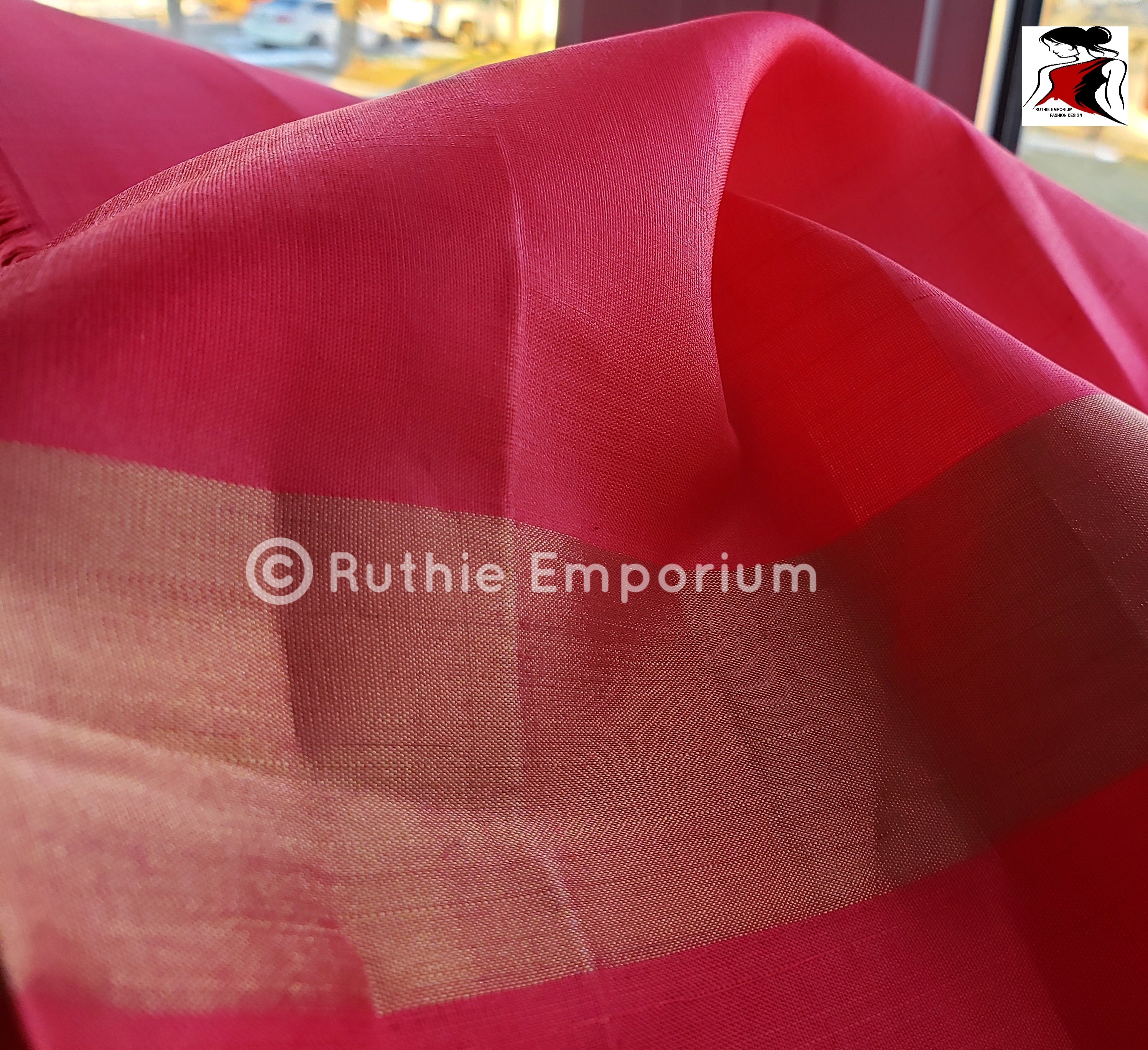 Bottle Green with Raspberry Pink Kanchipuram Silk Saree Online Canada, USA