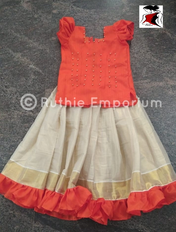 Baby Girl Kerala Dress Online | Baby Girl Dress 7 to 9years | Ruthie Emporium Kids Collection