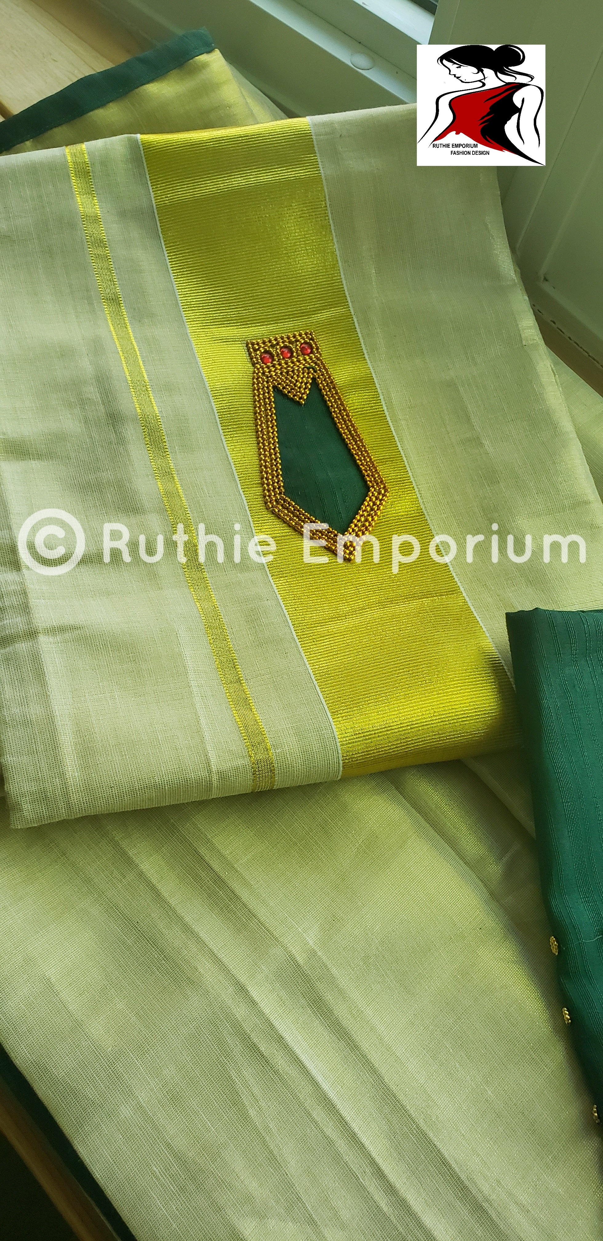 Modern Kerala Kasavu Half Saree For Girls | Sarees for girls, Half saree, Kasavu  half saree